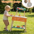 thumbnail image 5 of Costway Outdoor Kids Play Kitchen Set, Wooden Toy Kitchen Playset with Removable Sink, 5 of 11