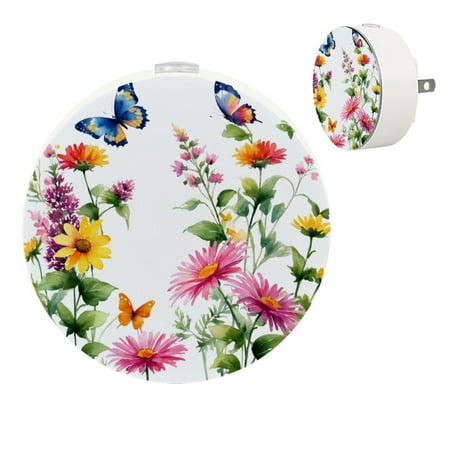 

YZUOUZY Lamp for Bedroom Night Lights Bedside Lamps Set of 2 Wild Flowers Butterfly Sunflower