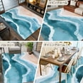 thumbnail image 6 of Navy Blue Waves Coastal 6x9 Area Rugs, Teal Ombre Summer Beach Oceans Non-Skid Rubber Backing Large Rectangle Rugs - Living Room Bedroom Home Office, Indoor Floor Mat Carpets Washable Rug, 6 of 9