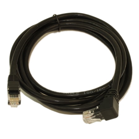 7ft Cat6 ANGLED-UP Ethernet RJ45 Patch Cable NON-BOOTED BLACK