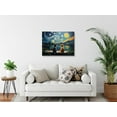 thumbnail image 2 of Retro Van Gogh Starry Night With Funny Cat Canvas Prints Wall Night Starry Pictures Paintings Poster Canvas Wall Decor for Living Room Bedroom Wall Decorations, 2 of 7