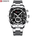 thumbnail image 2 of Curren Luxury Fashion Quartz Watches Classic Silver And Black Clock Male Watch Men's Wristwatch With Calendar Chronograph - Quartz Wristwatches, 2 of 6