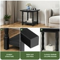 thumbnail image 5 of Uforic Roman-Style End Table with Metal Legs, 23.6" Square Side Table with Shelf, Black, 5 of 8