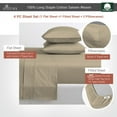 thumbnail image 4 of Pizuna Cotton Short Queen Bed Sheet Set, Hotel Quality Sateen, 400 Thread Count, Fits Mattress up to 15” – Simply Taupe, 4 of 7