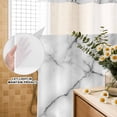 thumbnail image 2 of No Hook Shower Curtain with Built-in Rings - Black And White Washable Waterproof Fabric Bathroom Curtains for Hotel,Rentals, 72 X 84 Inch Extra Long , Abstract Marble Textured, 2 of 9