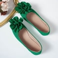 thumbnail image 5 of Lenago Bowknot Flower Flat Shoes for Women Slip On Low Wedge Casual Walking Shoes with Arch Support Summer Beach Fashion Shoes Footwear Green Size-8.5, 5 of 9