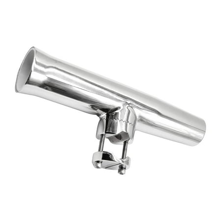 Marine City Boat Stainless-Steel Clamp-on Fishing Rod Holder for Rail 7/8 inches-1 inches Dia. Small