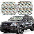thumbnail image 2 of Uemuo Transport Train Printed 2 PCS Car Windshield Sun Shade, Auto Sun Heat and UV Rays Blocker, Foldable Automotive Front Window Sunshade Protector, 2 of 7