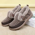 thumbnail image 6 of Winter Plush Cotton Casual Shoes for Women Comfortable Slip On Fleece Lined Loafers Platform Non Slip Dress Walking Shoes Brown Size 9.5, 6 of 8