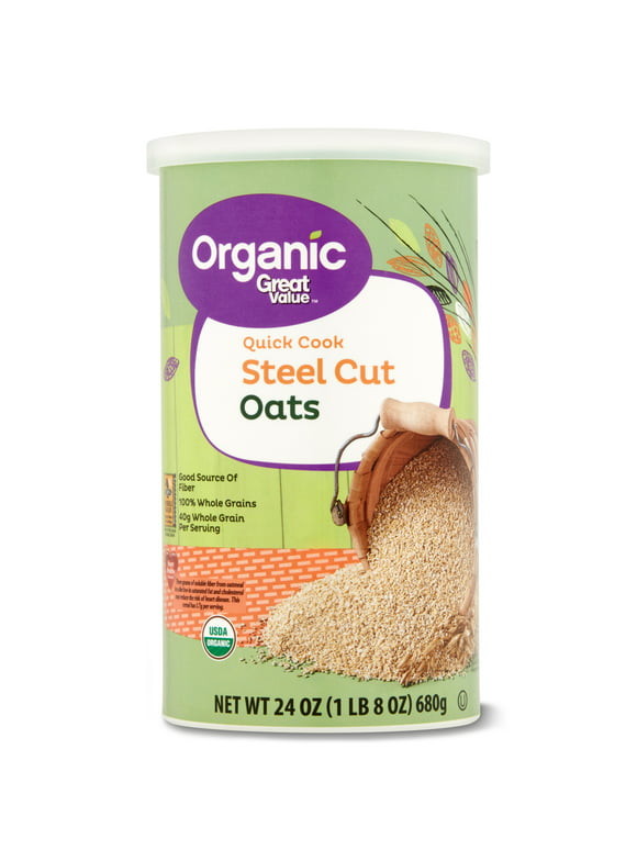 Great Value, Quick Cook Steel Cut Oats, Organic, 24 oz