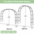 thumbnail image 2 of Nana Guard Garden Arch Trellis, Metal Garden Arbor with 2 Adjustable Sizes 7.9x4.6ft or 7.6x6.4ft for Wedding and Climbing Plants, Black, 2 of 7