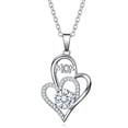 thumbnail image 2 of Fiudx Collar de Corazón, Exquisita Cadena de Clavícula Chapada, Colgante con Diseño de Corazón Único, Una Opción de Regalo Considerada, Día de La Madre, Aniversario, Navidad, Perfecto para Mamás, Cel, 2 of 2