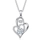 thumbnail image 2 of Fiudx Collar de Corazón, Exquisita Cadena de Clavícula Chapada, Colgante con Diseño de Corazón Único, Una Opción de Regalo Considerada, Día de La Madre, Aniversario, Navidad, Perfecto para Mamás, Cel, 2 of 2