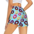 thumbnail image 2 of Uemuo Donuts Pattern Women's Athletic Shorts High Waisted Running Shorts with Liner Pockets Gym Elastic Workout Shorts-XX-Large, 2 of 9