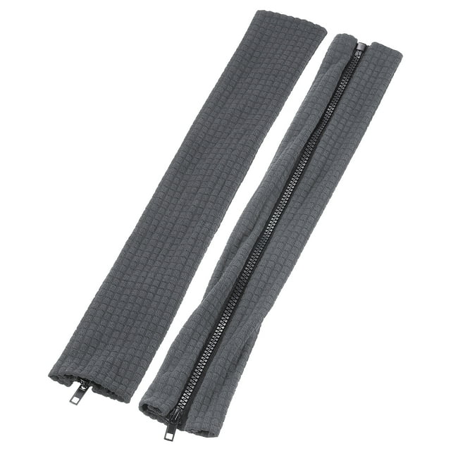 Unique Bargains Office Chair Arm Cover, 2Pcs Office Chair Armrest Covers Protectors with Zipper Stretchable, Dark Grey