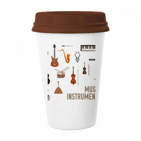 

Music Instruments Combination Pattern Mug Coffee Drinking Glass Pottery Cerac Cup Lid
