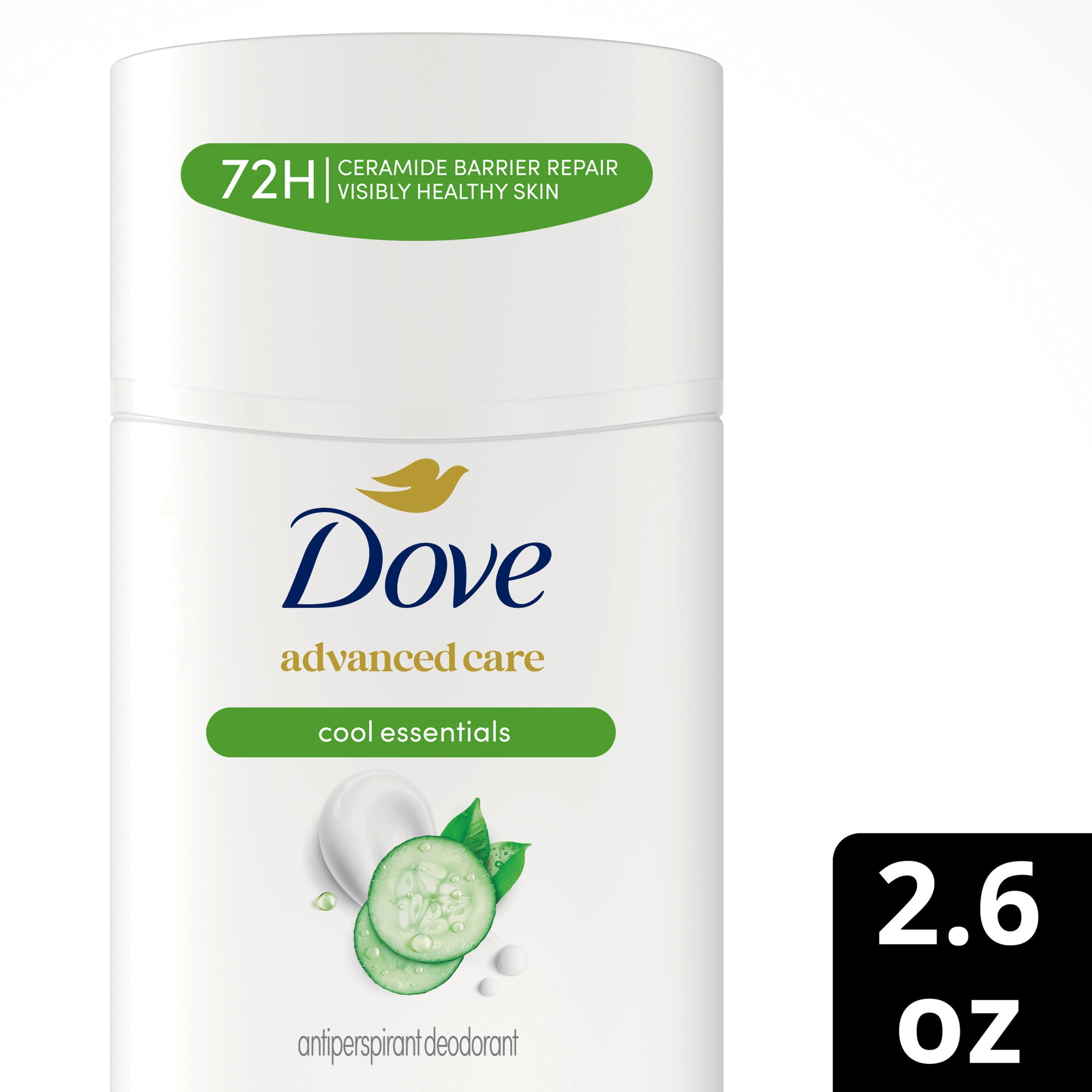 (4 pack) Dove Advanced Care Antiperspirant Deodorant for Women Cool Essentials 72 Hour Sweat & Odor Protection, 2.6 oz