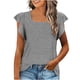 thumbnail image 1 of Tops de cuello cuadrado para mujer, camiseta de manga corta con volantes, blusas tipo túnica de verano holgadas OAVQHLG3B Store  lin121212, 1 of 4