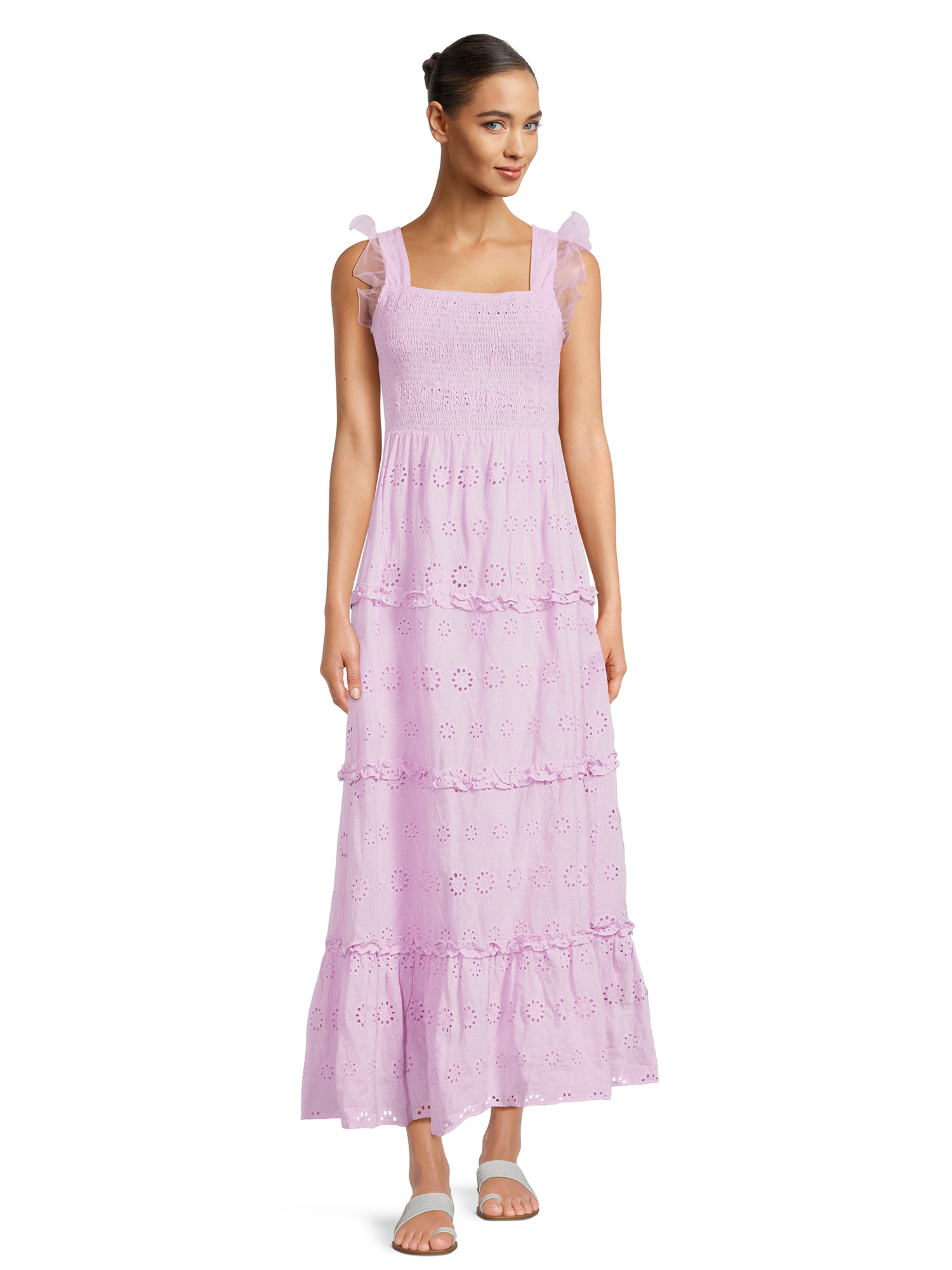 Label Rail x CheapChicFinds Women's Tiered Broderie Maxi Dress - image 3 of 7