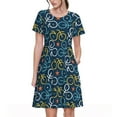thumbnail image 1 of Balery Bicycle Colorful Vestidos sueltos de manga corta para mujer, vestidos de verano 2025, vestidos casuales de corte A con vuelo., 1 of 6