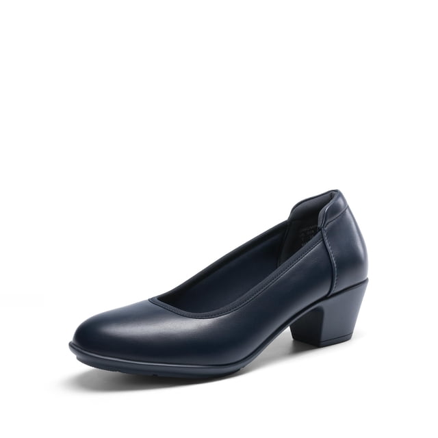 Zapatos de Tacón Bajo y Grueso para Mujer DREAM PAIRS Azul Marino Talla 9.5