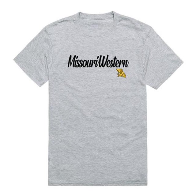 W Republic 554-439-HGY-04 T-Shirt Homme Missouri Western State University Griffons Script, Gris Chiné - Extra Large