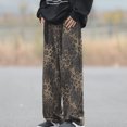 thumbnail image 6 of safuny Men's Full Length Pants Wide Leg Cargo Pants Leopard Sweatpants Casual Athletic Relaxed Fitted Fake Denim Joggers Workout Clearance Pocket Trousers Big Men's Multi-color XXL, 6 of 7