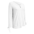 thumbnail image 4 of Endives Women's Shirts V Neck Long Sleeved Shirt Top Loose Dress Casual White Shirt Plus Size, 4 of 6