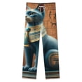 thumbnail image 4 of Ancient Egyptian Cat Statue Winter Female Pants Flannel High Waist Women Pants Lady Warm Straight Leg Plush Trousers, 4 of 7