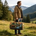 thumbnail image 3 of Embroidered Quilted Duffle Bag Women's Nature Print Tote, Weekend Travel Shoulder Bag for Short Trip Getaway, Carry On Luggage for Flight, Gym Bag​, C, 3 of 9