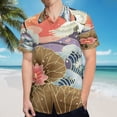 thumbnail image 5 of High Quality Hawaiian Shirts for Men Short Sleeve Aloha Beach Shirt Floral Summer Casual Button Down Shirts Blouses YRD5BM, 5 of 7