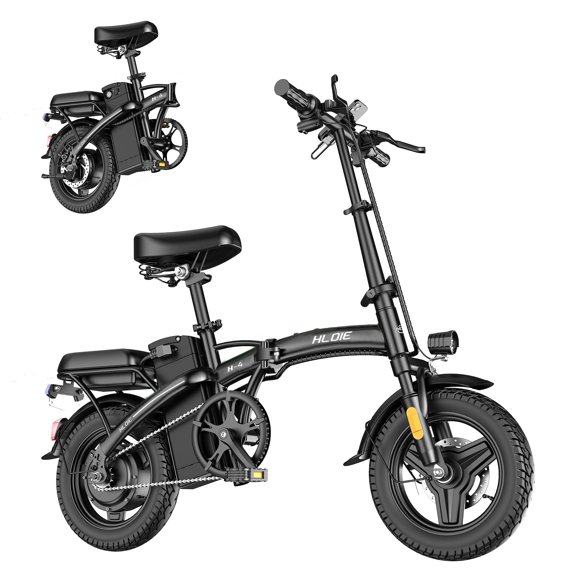 HLOIE Electric Bike for Adults,14" Ebike with Peak 500W Motor,City Commuter Ebike,UL2849