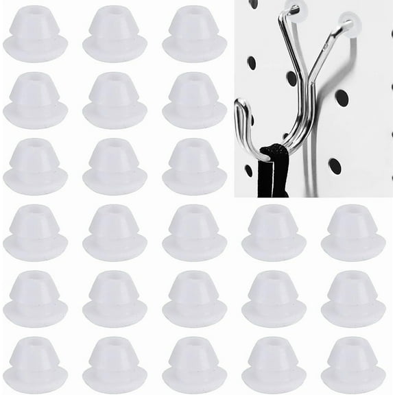 150 pcs White Pegboard Hook Locks Peg Hole Board Accessories Peg Board Plugs Pegboard Locks for Stopping Hooks from Falling Off 9x6.5mm Fits for 1/4"-9/32" Hole and 1/8"-5/32" Diameter