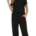 thumbnail image 5 of Unique Bargains Womens Pajama Set Round Neck with Capri Pants Pjs Lounge Sleepwear Sets, 5 of 5