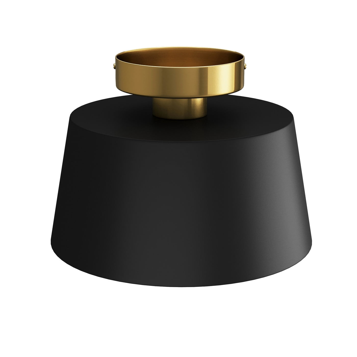 Aiwen Semi Flush Mount Ceiling Light Fixture Drum Light With Black Metal Shade Modern Lighting For Bedroom Hallway Living Room