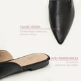thumbnail image 3 of Hawkwell Women's Backless Slip on Slides Comfortable Loafer Shoes Flats Pointed Toe Mules,Black snake PU,US 5, 3 of 5