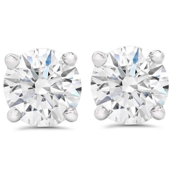 Pompeii Certified 5Ct Excellent Cut Diamond Studs 14k Gold Screw Back Lab Grown