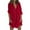 Red, variant on Dezsed Linen Long Shirts for Women Solid Color V Neck Loose Work Blouse Long Sleeve Casual T Shirts Tops with Pocket Hot Pink XL