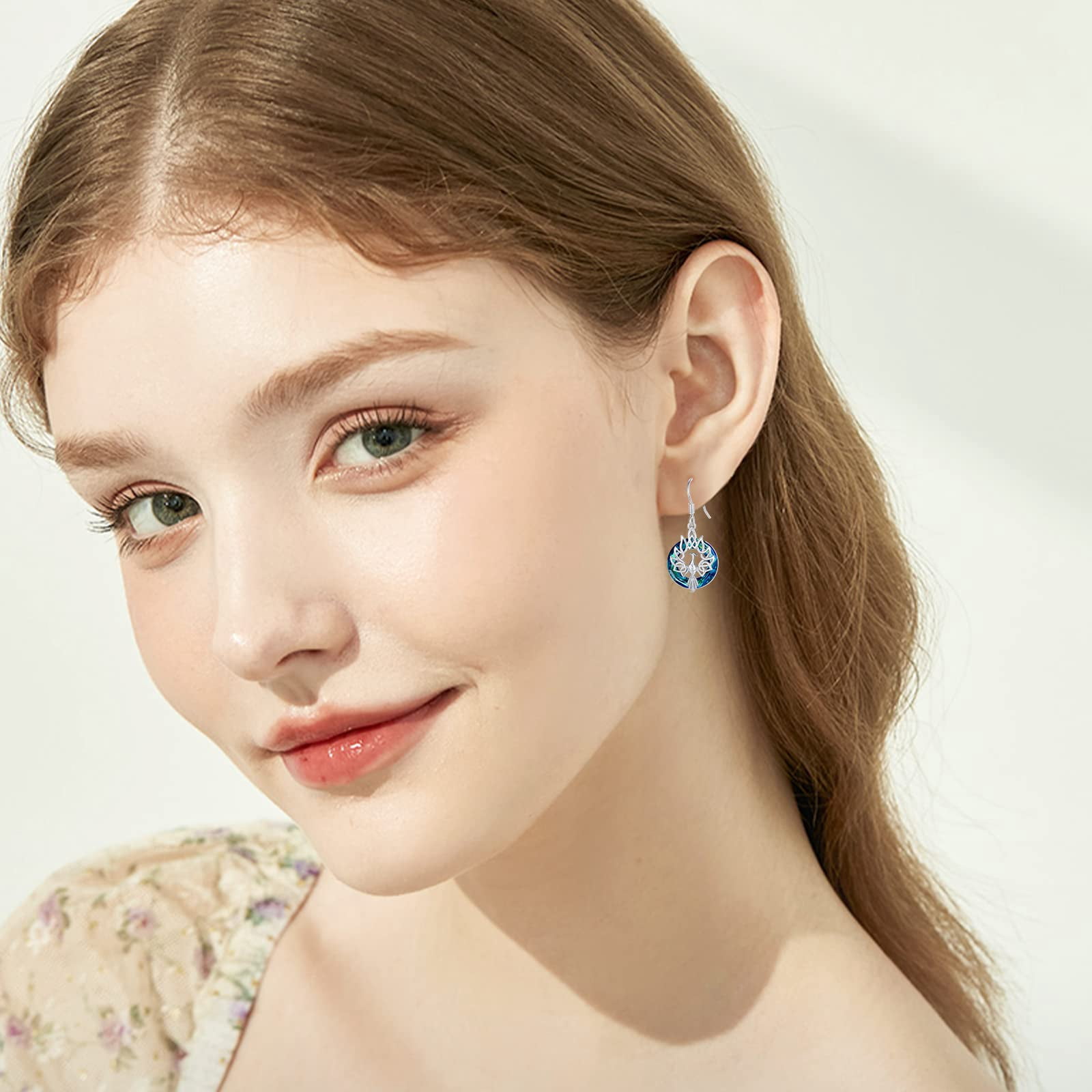 Phoenix Earrings for Women, Dangle Phoenix Earrings Sterling Silver Crystal Phoenix Stud Animal Arrings Jewelry Gifts for Sister Friend Mom Wife Friend Birthday Packaged with Jewelry Box
