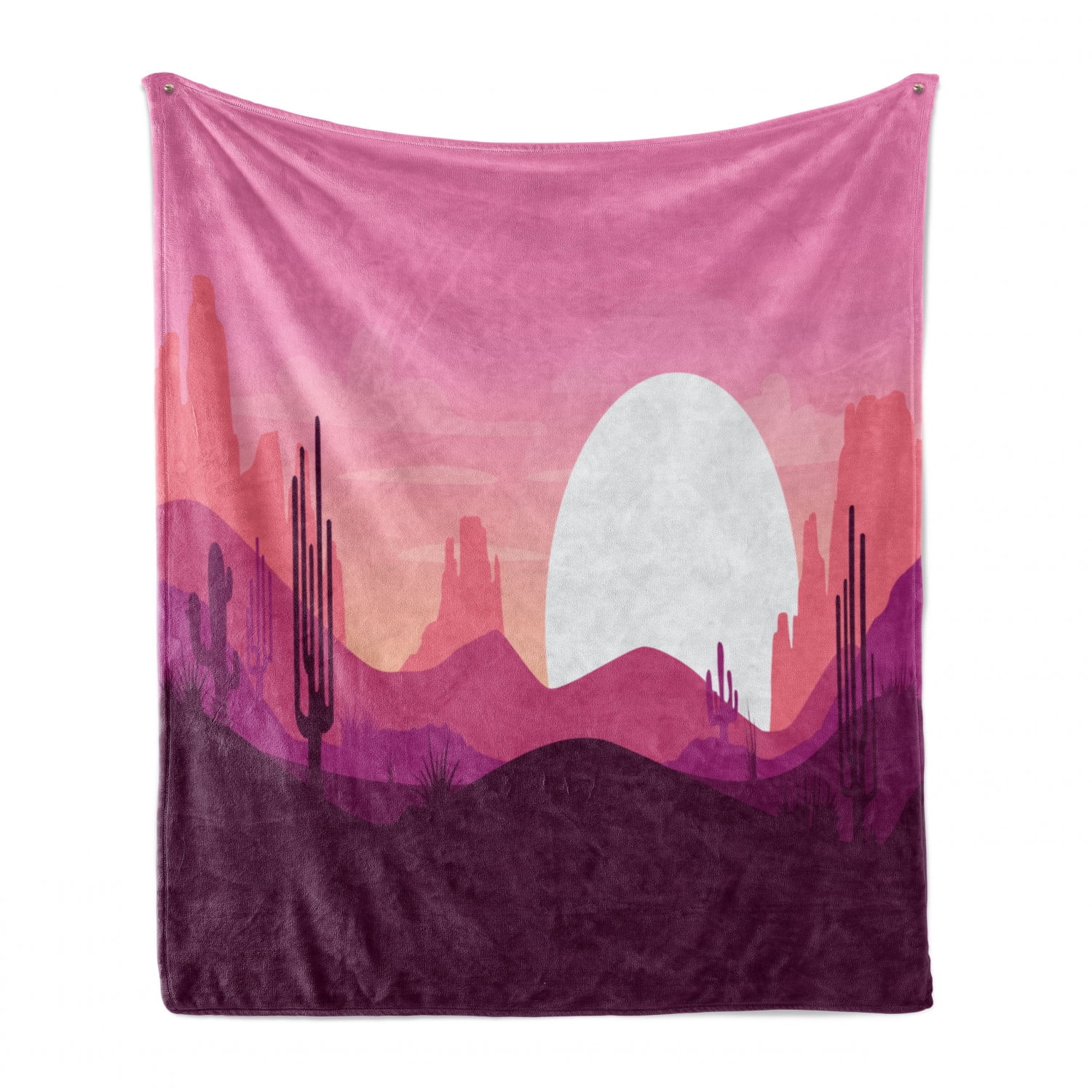 Cartoon Style Desert with Mountains Dunes and Cactus Silhouettes Arizona Sundown Multicolor 50 x 70 Cozy Plush for Indoor and Outdoor Use Ambesonne Landscape Soft Flannel Fleece Throw Blanket 