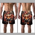 thumbnail image 3 of luoweisi Men's Beach Shorts Quick Dry Swim Trunks with Mesh Lining Flower Fox L, 3 of 5