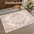 thumbnail image 6 of SIXHOME 2'x3' Vintage Floral Area Rug, Washable Non-Slip Rose Garden Accent Rug for Entryway Kitchen Bedroom, Beige Pink Multi, 6 of 6