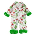 thumbnail image 2 of Christmas Romper for Baby Boys Girls Long Sleeve Lapel Jumpsuit Pajamas Cute Holiday Outfit Infant Toddler One Piece Playwear Soft Cotton Blend Fabric, 2 of 3