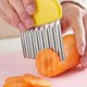 thumbnail image 3 of Stainless Steel Wavy Chopper Tool for Kitchen Use Yellow Multi-Purpose Cutter, 3 of 5