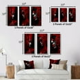 thumbnail image 4 of Designart "Stylish Scarlet Glamour from the Past I" Fashion Woman Framed Wall Art Set Of 3 - Red Glam Frame Gallery Set For Office Decor, 4 of 6