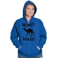 thumbnail image 3 of Hump Day Camel Wednesday Weekday Unisex Fleece Graphic Zip Up Hoodie Brisco Brands 3X, 3 of 5