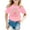 Pink, variant on Infant Girls Tshirts Short Sleeve Letter Graphic T-Shirts For Girls Crew Neck Lightweight Birthday Kids Summer Tees Size 1-2 Years Beige