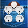 thumbnail image 1 of Metal Light Switch Plate Cover Cute Shih Tzu Puppy Dog Pocket DOG005, 1 of 13