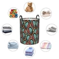 thumbnail image 6 of LNWH Laundry Basket, Bohemian Abstract Floral Pattern Foldable Laundry Hamper with Handles Waterproof, Small Size, 6 of 8