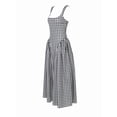 thumbnail image 6 of Women'S Summer Gingham Long Dress Corset Square Neck Lace Up Backless Casual Sundress, 6 of 9